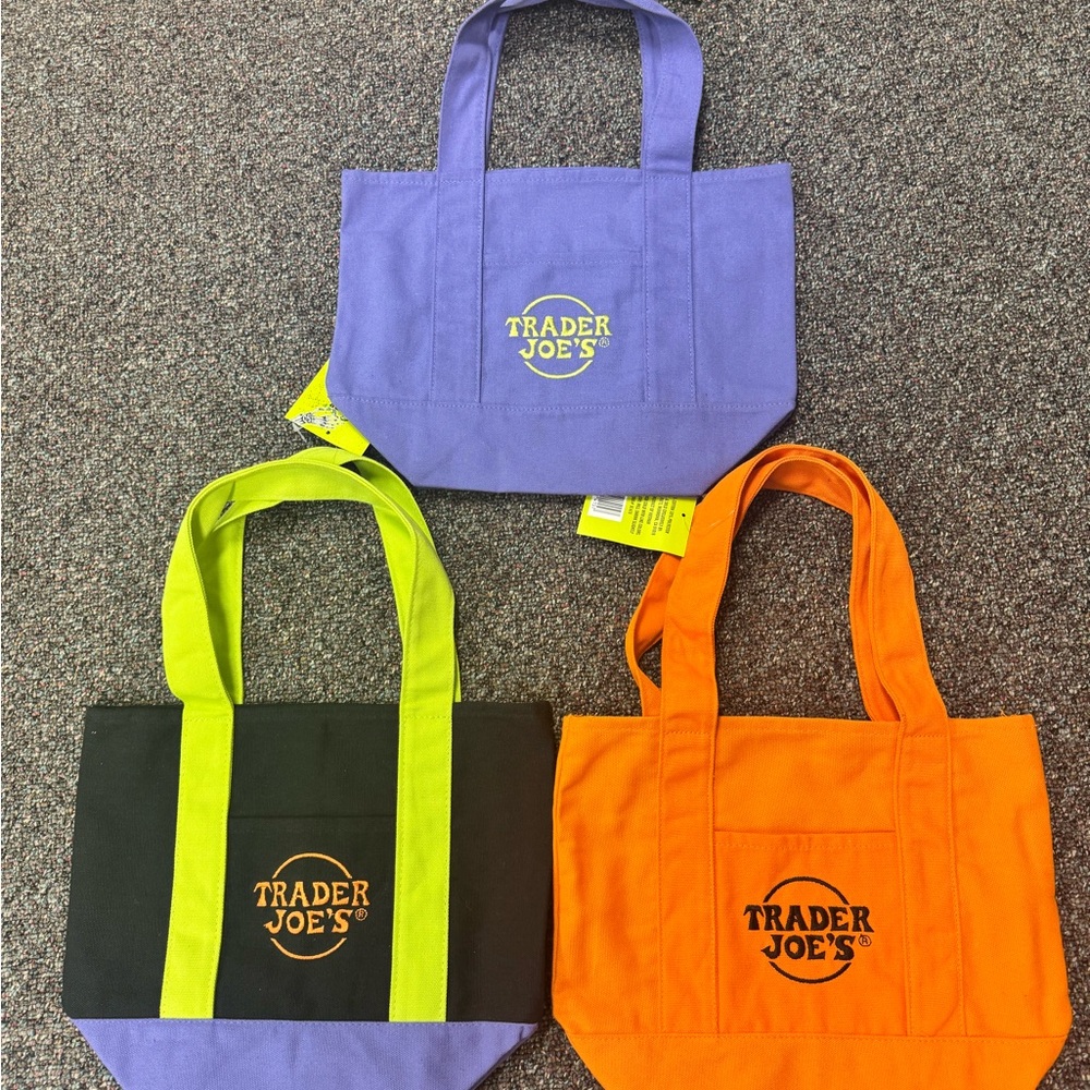 Trader Joe's Colorful Tote Bag Trio